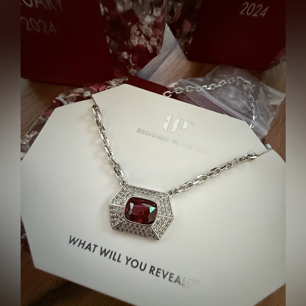 Bomb Party Necklace January Birthday 2024 RBP6816 Call Me Classy Garnet CZ NEW